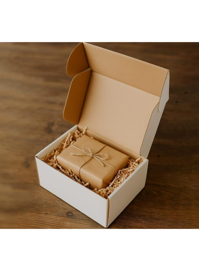 هاي فاي [25 قطعة] صندوق شحن صغير – صندوق كرتون أبيض مقاس 14×11×6 سم، صناديق كرتونية صغيرة مموجة للتغليف والشحن، كرتون صغير للتوصيل والتغليف والتخزين والتجارة الإلكترونية. - Image 4